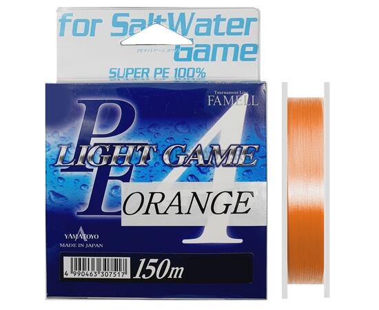 Плетеный шнур Yamatoyo PE Light Game Orange, #0.25, 150 м, оранжевый