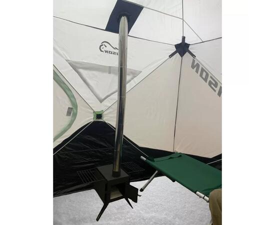 Палатка зимняя Bison Nordex двойной куб (4.20х2.00х2.30м) бело-зелёная