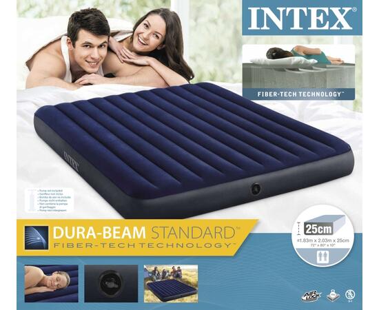 64755 Надувной матрас Intex Classic Downy Airbed Fiber-tech, 183х203х25см