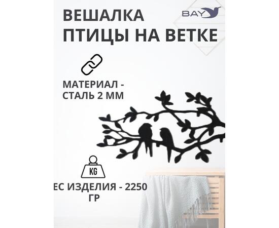 Вешалка настенная для одежды в прихожую № 5 Птицы на ветке