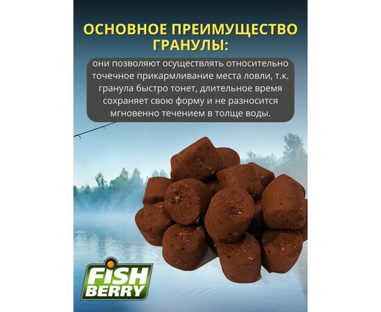 FishBerry Пеллетс карповый (палтус, цв. -бордовый) 14мм - 1 кг