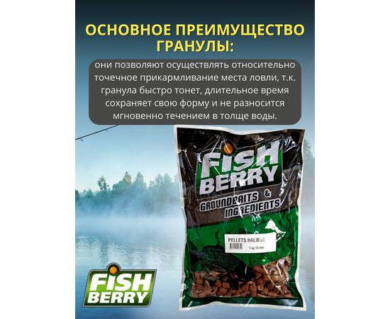 FishBerry Пеллетс карповый (палтус, цв. -бордовый) 10мм - 1 кг