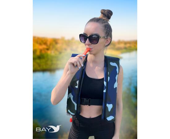 Жилет самонадувающийся страховочный LifeJacket камуфляж синий