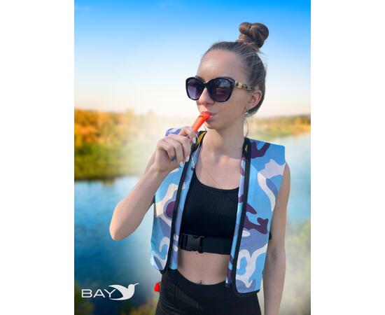 Жилет самонадувающийся  страховочный LifeJacket камуфляж голубой