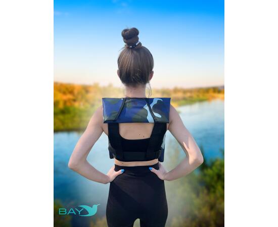 Жилет самонадувающийся страховочный LifeJacket камуфляж синий