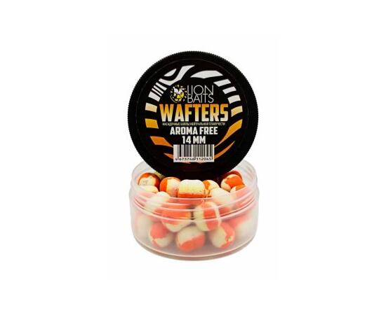 Бойлы нейтральной плавучести (Wafters) "Aroma Free" (без аромы) бело-оранж 14мм