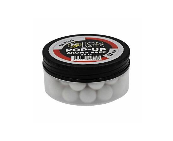 Lion Baits Бойлы плавающие Pop-Up "Aroma Free" (без аромы) белый 12 мм