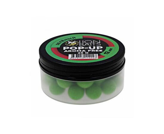 Lion Baits Бойлы плавающие Pop-Up "Aroma Free" (без аромы) зеленый 12 мм