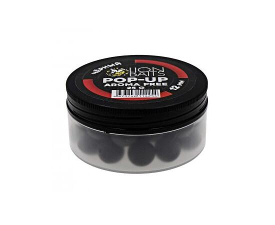 Lion Baits Бойлы плавающие Pop-Up "Aroma Free" (без аромы) черный 12 мм