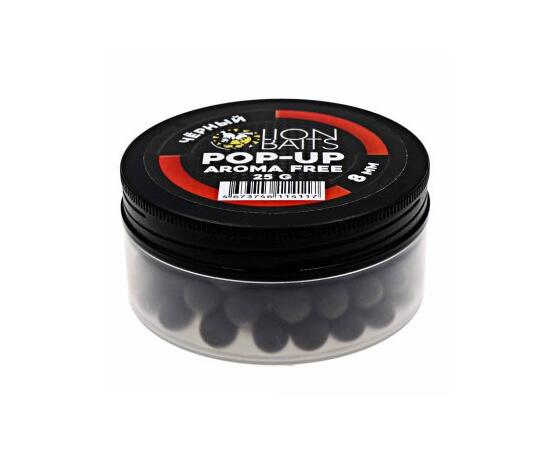 Lion Baits Бойлы плавающие Pop-Up "Aroma Free" (без аромы) черный 8 мм