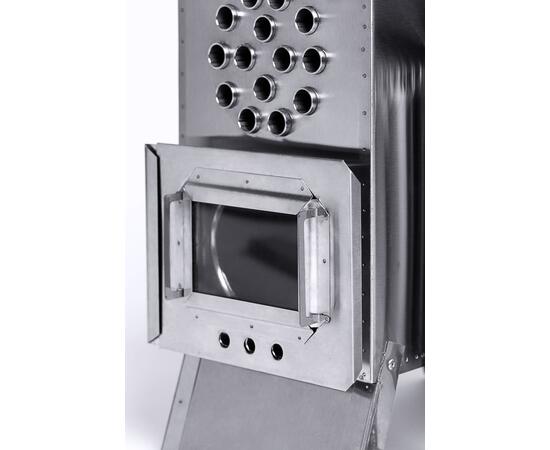 Теплообменник дровяной для палатки "Вектор-ВД" 400х200х380 (нерж.сталь) с вентилятором