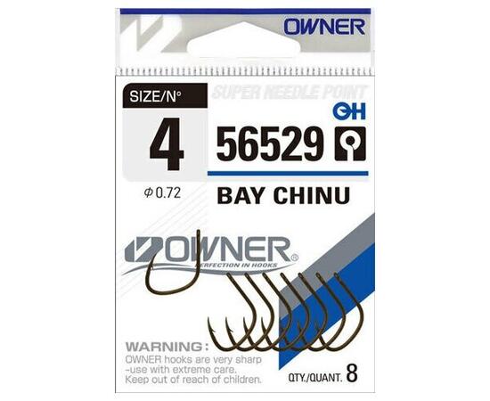 Крючок OWNER Bay Chinu brown №4 8шт