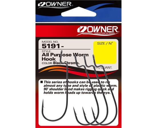Крючок OWNER All Purpose Worm Hook BC №2/0 5шт