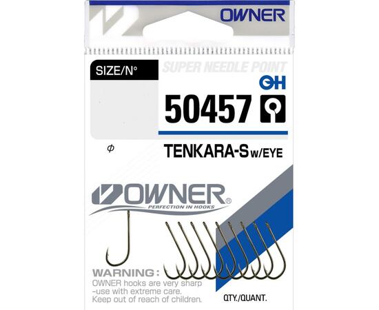 Крючок OWNER Tenkara Straight w/eye brown №8 10шт