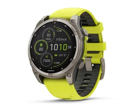 Часы Garmin Fenix 8 - 47 мм Solar Sapphire титан, силиконовый ремешок