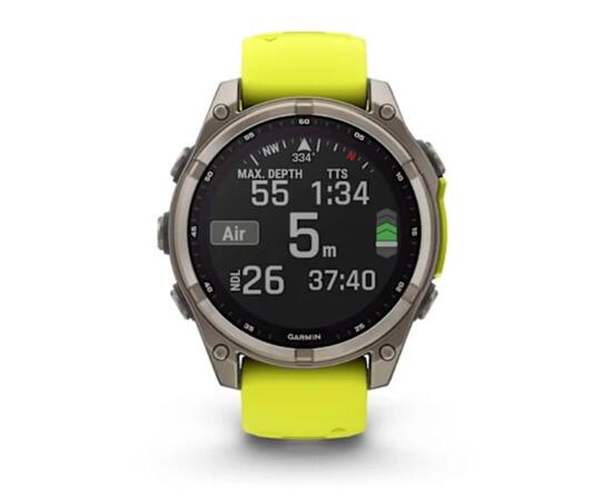 Часы Garmin Fenix 8 - 47 мм Solar Sapphire титан, силиконовый ремешок