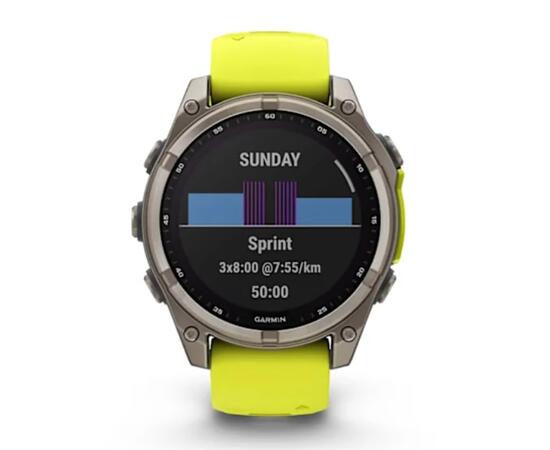 Часы Garmin Fenix 8 - 47 мм Solar Sapphire титан, силиконовый ремешок