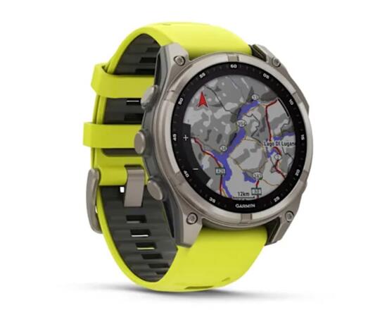 Часы Garmin Fenix 8 - 47 мм Solar Sapphire титан, силиконовый ремешок