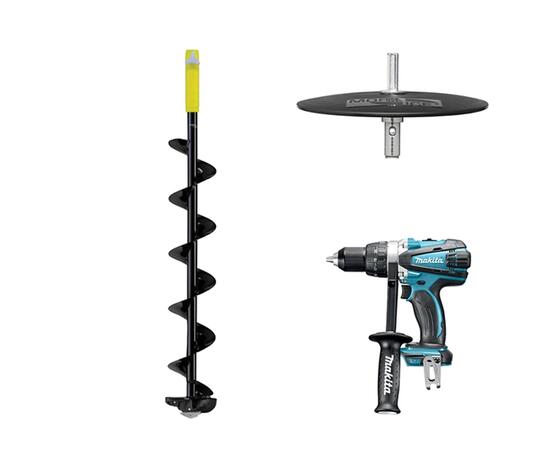 Шнек под шуруповерт с адаптером и защитным диском  Mora Ice Nova Black Cordless 130mm/5"