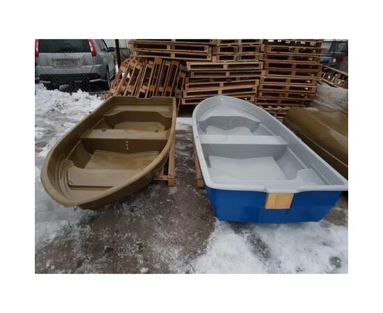 Стеклопластиковая лодка Стелс 315 с рундуком серо/синяя