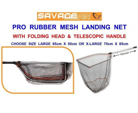 Подсачник SAVAGE GEAR Pro Folding Rubber Mesh Landign Net XL