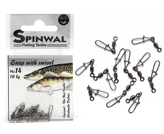 Застежка Spinwal Snap with swivel size 14 10pcs
