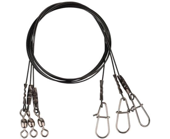 Поводки SAVAGE GEAR Black7 Trace 50cm 0.60mm 25kg Ball bearing Swivel