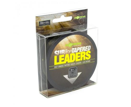 Лидер конический KORDA Subline Tapered Leader 0.30-0.50мм Brown