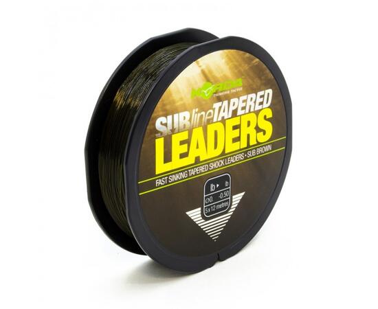 Лидер конический KORDA Subline Tapered Leader 0.30-0.50мм Brown