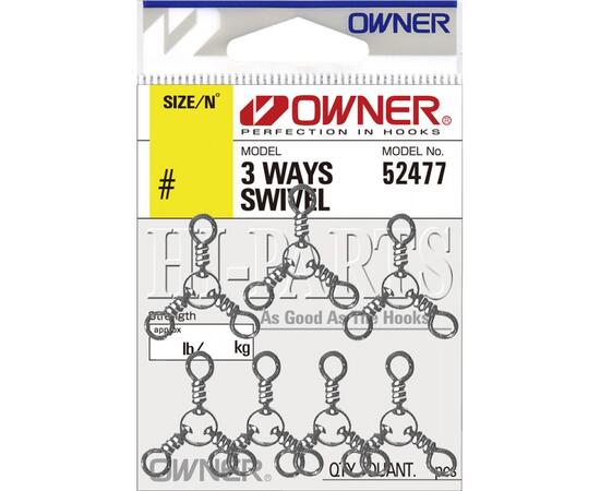 Вертлюг тройник OWNER 3 Ways Swivel №8 11шт