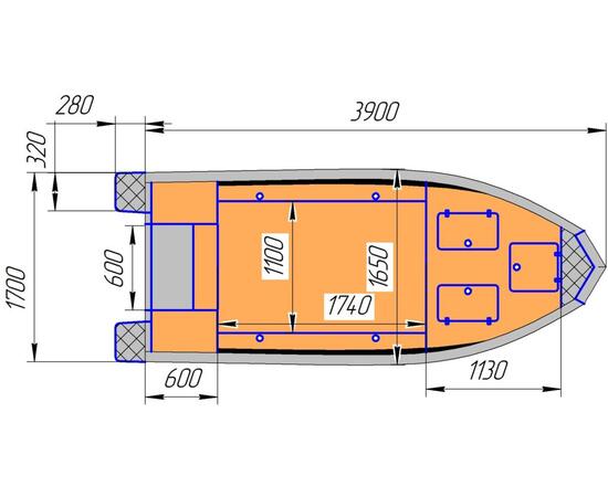 Алюминиевая лодка Lord River Rest 39