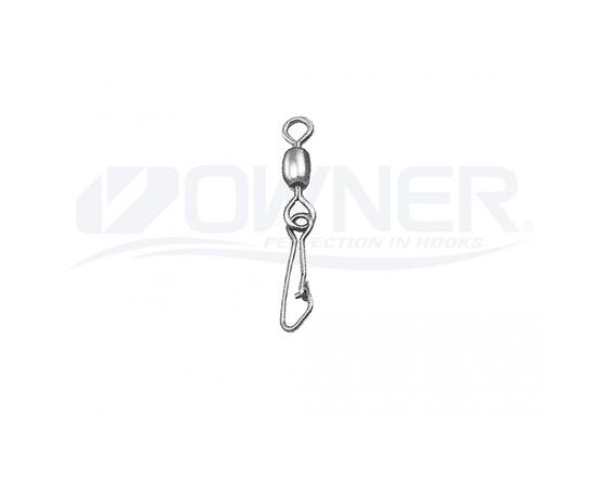 Застежка с вертлюгом OWNER Hooked Snap Swivel №18 9шт