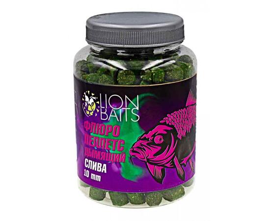 Lion Baits Пеллетс флюро дымящий "Слива" 10мм - 300гр (банка)
