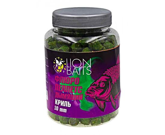 Lion Baits Пеллетс флюро дымящий "Криль" 10мм - 300гр (банка)