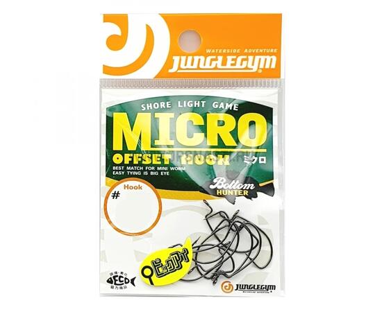 Крючки офсетные JungleGym J400 Micro Offset Hook, #6, NS
