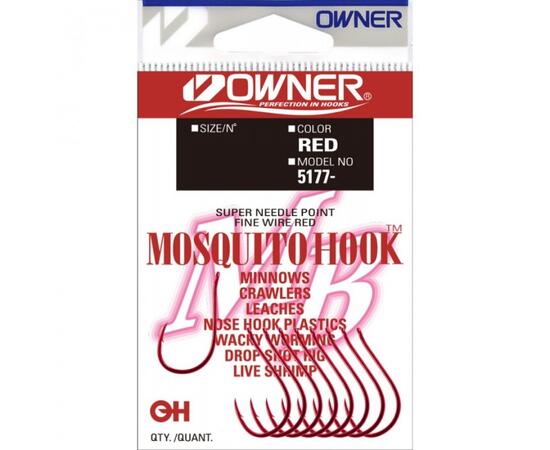Крючок OWNER Mosquito Hook red №2/0 6шт
