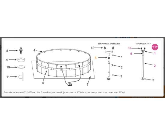26340 Каркасный бассейн Intex Ultra XTR Frame, 732 х 132 см, песчаный фильтр-насос, лестница, тент, подстилка