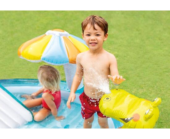 57165 Игровой центр Intex Аллигатор, с горкой и распылителем "Gator Play Center"