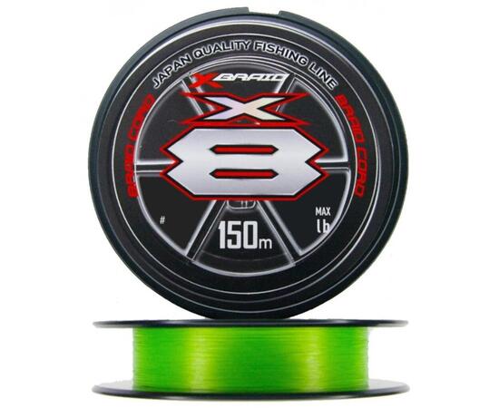 Шнур YGK X-Braid Braid Cord X8 150m Chartreuse #2.0, 0.235мм, 35lb, 15.8кг