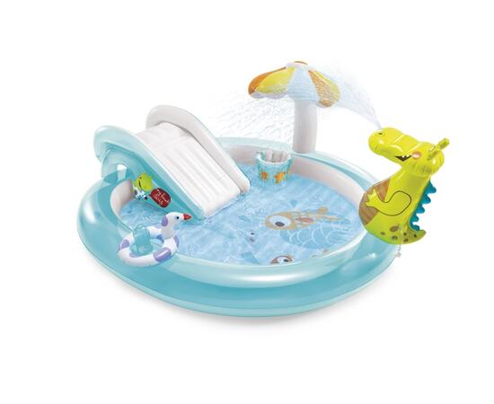 57165 Игровой центр Intex Аллигатор, с горкой и распылителем "Gator Play Center"