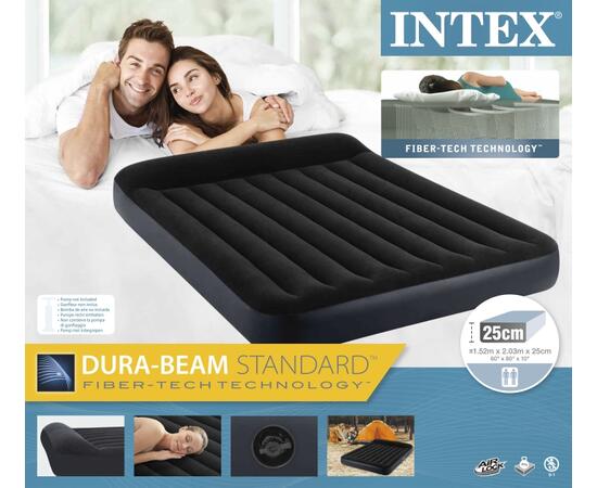 64143 Надувной матрас Intex Pillow Rest Classic Fiber-Tech, 152х203х25см