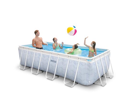 26780 Каркасный бассейн Intex Chevron Prism Frame 400 х 200 х 100 см, 6836 л, фильтр-насос, 2006л\ч, лестница