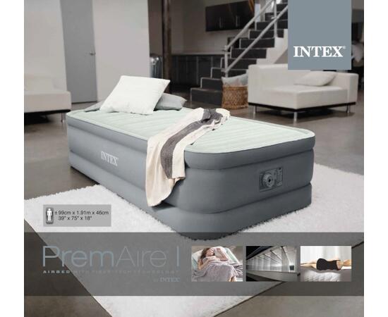 64902 Надувная кровать Intex Premaire Elevated Airbed 99х191х46см, встроенный насос 220V