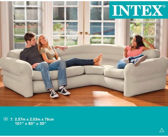 68575 Диван угловой надувной Intex, 257х203х76 см