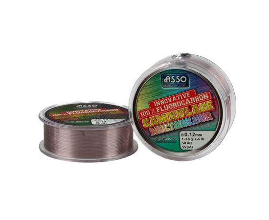 Поводочный материал ASSO CAMOUFLAGE 100% FLUOROCARBON 50м 0,26мм разноцв.