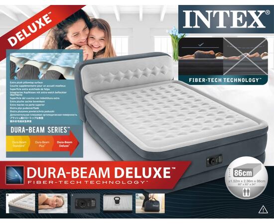 64448 Надувная кровать Intex Ultra Plush 152х236х46см, с встроенным насосом 220-240V