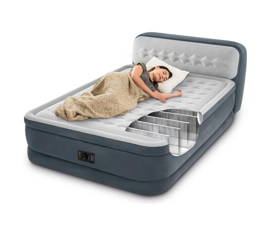 64448 Надувная кровать Intex Ultra Plush 152х236х46см, с встроенным насосом 220-240V