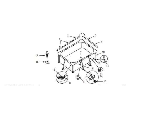 28272 Каркасный бассейн Intex Frame Set, прямоугольный, 300 х 200 х 75 см