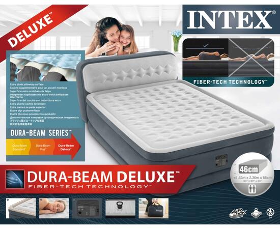 64448 Надувная кровать Intex Ultra Plush 152х236х46см, с встроенным насосом 220-240V