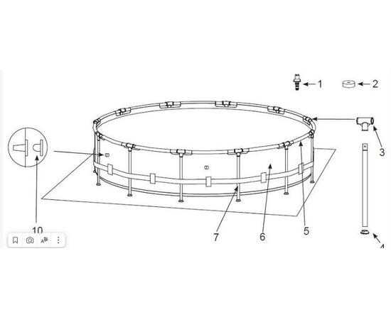 28242 Каркасный бассейн Intex Metal Frame 457 х 122 см, фильтр-насос, лестница, тент, подстилка